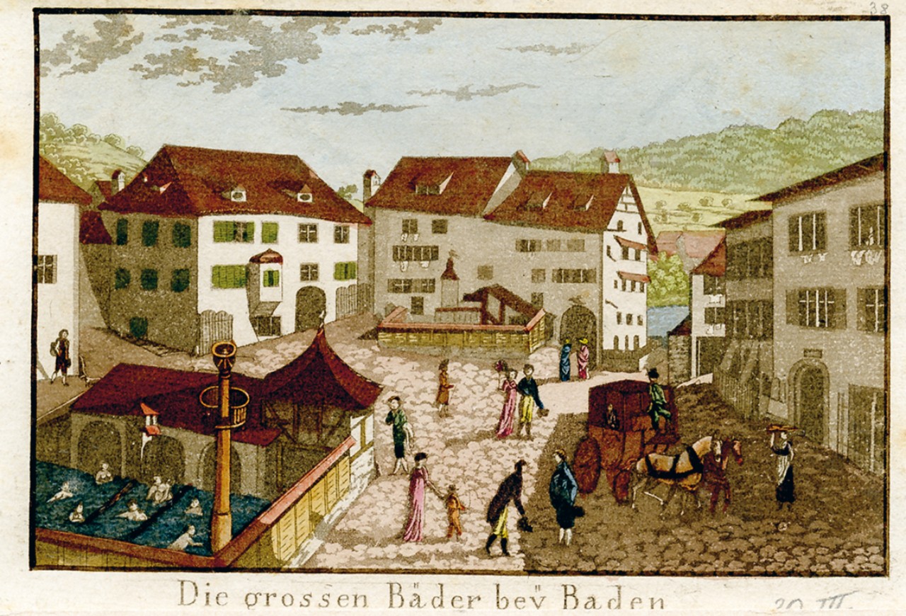 Historische Ansicht des Kurplatzes.
