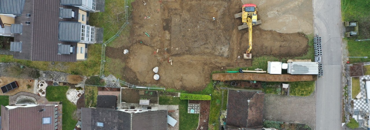 Blick auf die ausgrabungsfläche in Leibstadt.