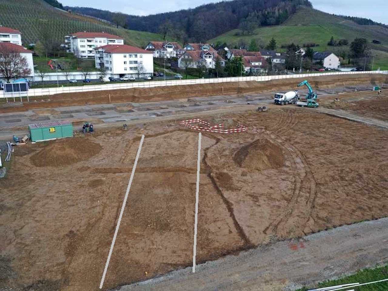 Freigelegte römische Strasse.