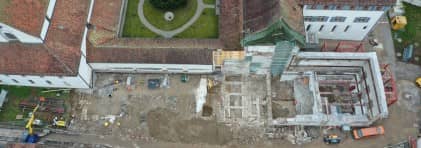 Drohenfoto mit Übersicht der Ausgrabung Anfangs Februar.