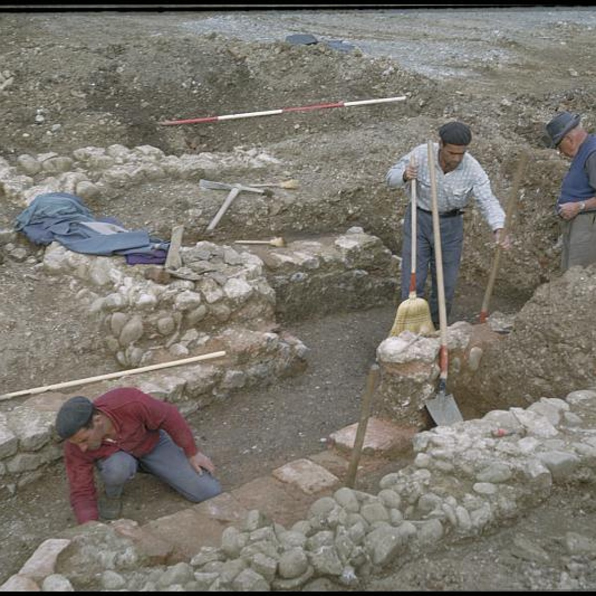 Das Grabungstream in den 1960er-Jahren im Sisslerfeld.