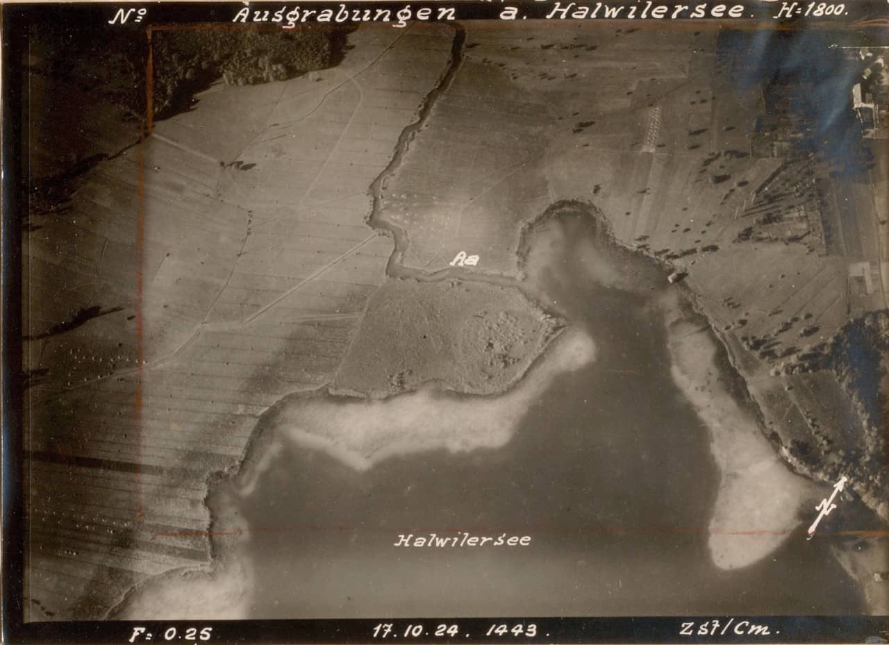 Luftbildaufnahme der Halbinsel Riesi von 1924.