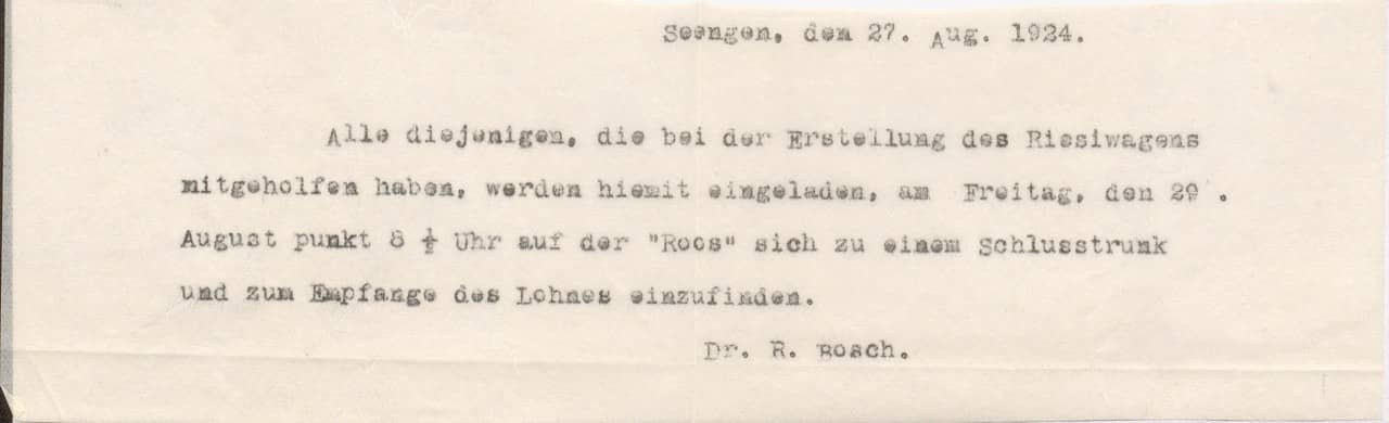 Auszug aus dem Tagebuch, maschinengeschrieben. 