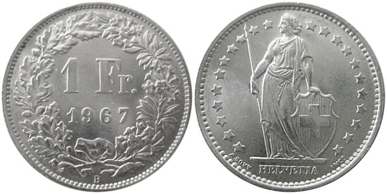 Ein Franken von 1967.