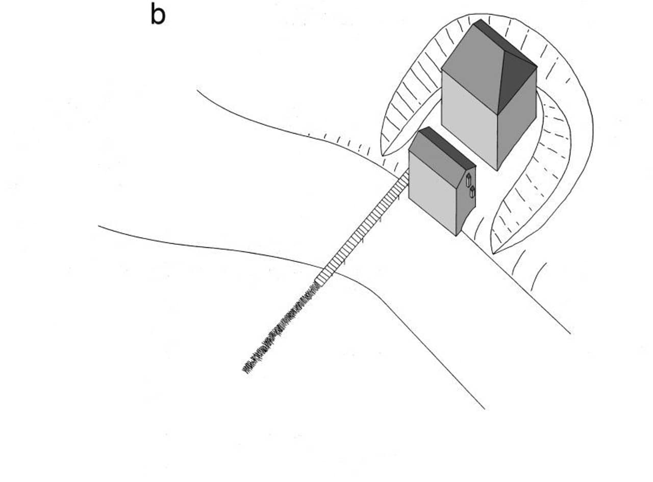 Zeichnung der Burg Hallwyl um 1265.