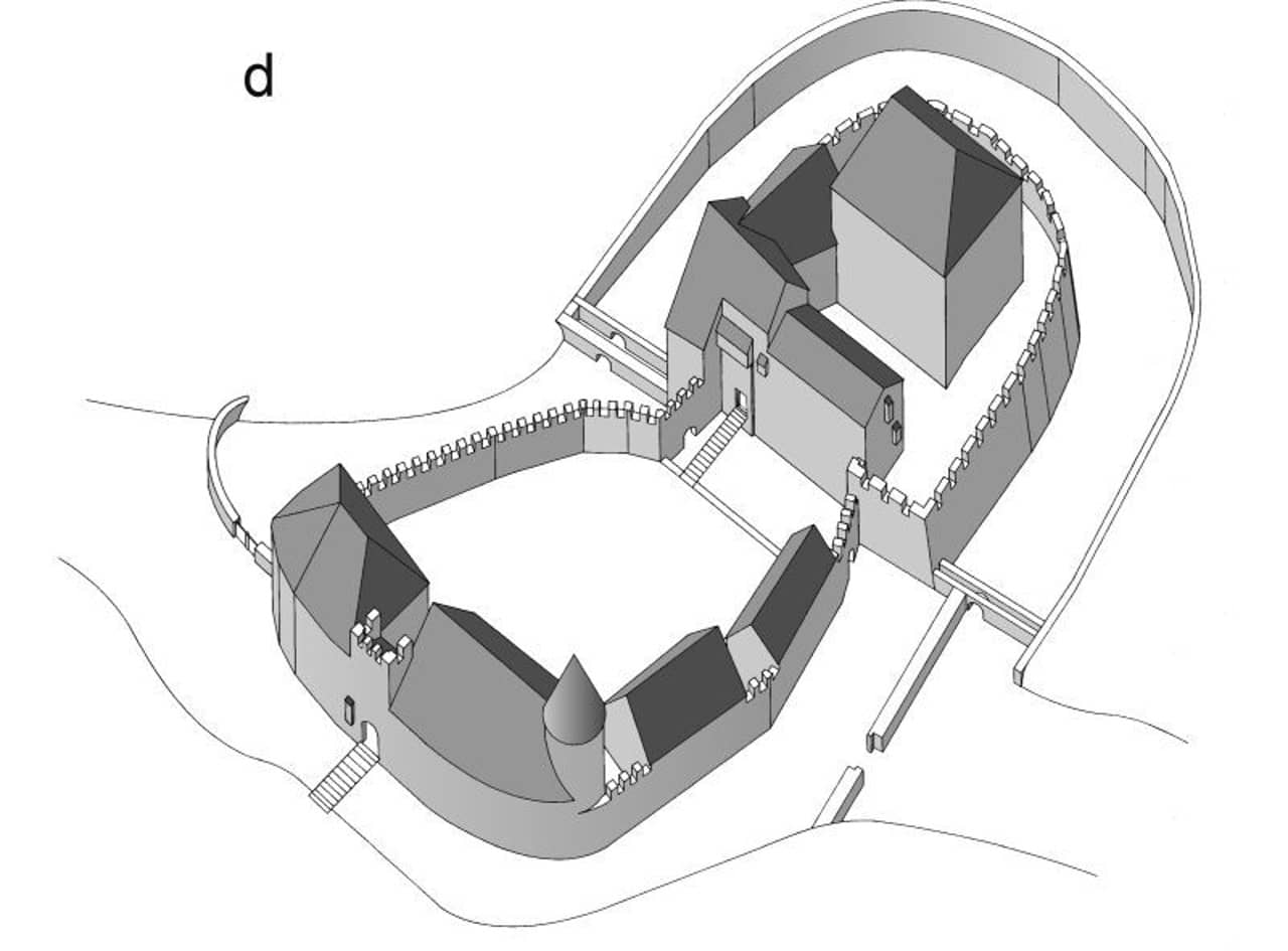 Zeichnung der Burg Hallwyl um 1435.