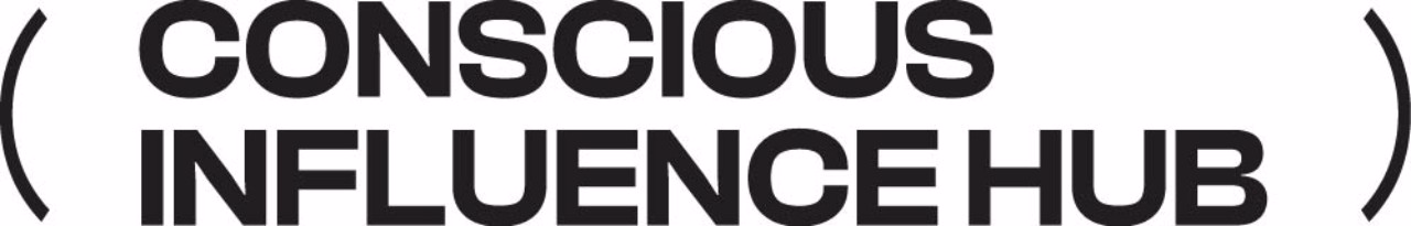Logo des Conscious Influence Hub in schwarzer Schrift.
