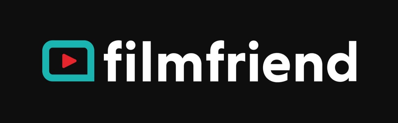 Logo von filmfriend mit weisser Schrift auf schwarzem Hintergrund.