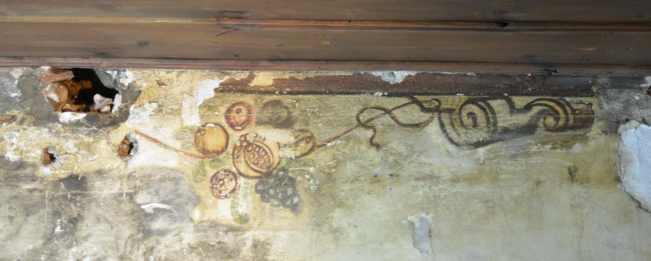 Freigelegte barocke Wandmalereien, vermutlich 17. Jh.