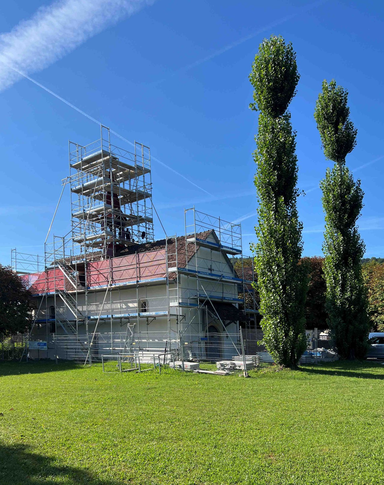 Bad Zurzach, Kirchlibuckkapelle während der Bauzeit im August 2025.