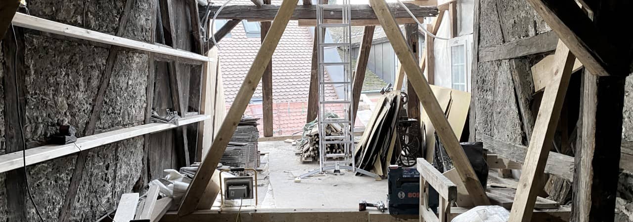 Dachöffnung im neuen Treppenhausbereich des Museums Schiff in Laufenburg.