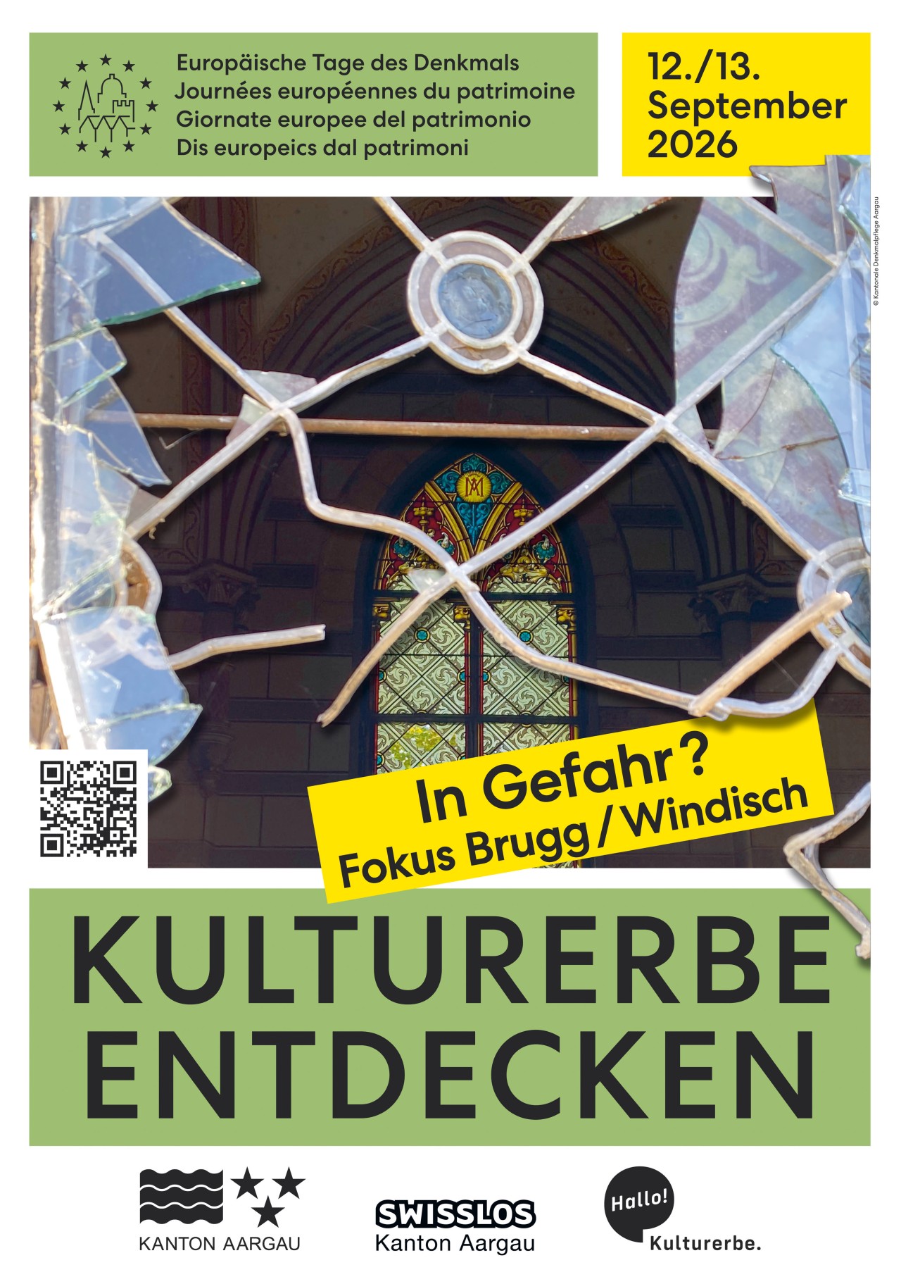 Aargauer A3-Plakat der Europäischen Tage des Denkmals 2026.