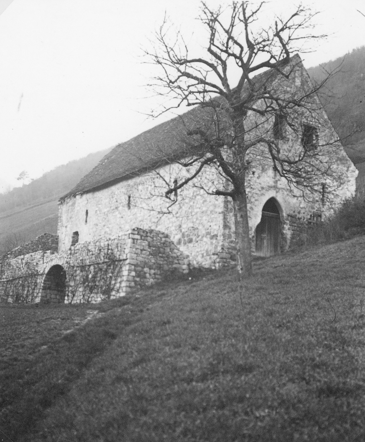 Die Schloss- oder Hägi-Trotte von 1638 in Thalheim, Aufnahme aus dem frühen 20. Jh. 