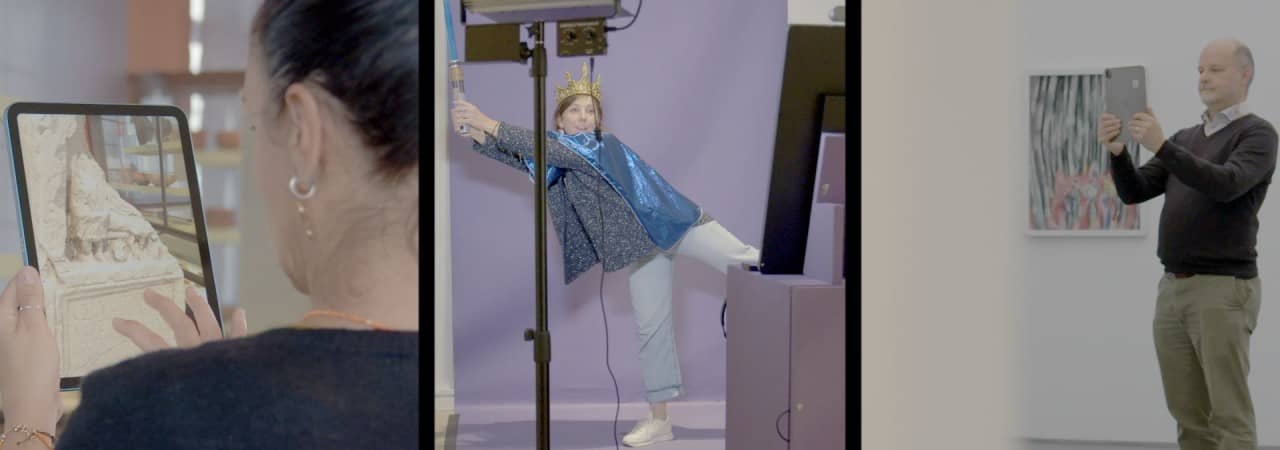 Videoausschnitt des dreigespaltenen Screens