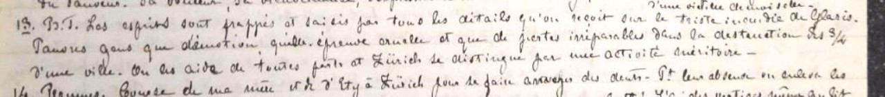 Handgeschriebener Text auf weissem Papier, schwer lesbar durch dichte Schreibweise.