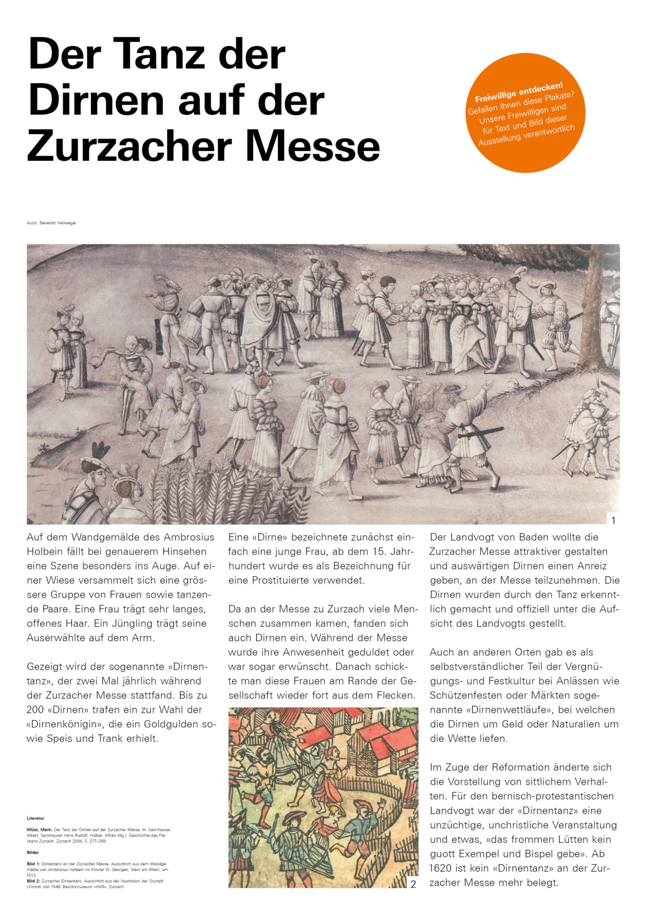 Plakat zu Vergnügung und Unterhaltung an der Zurzacher Messe mit Texten und Bildern.