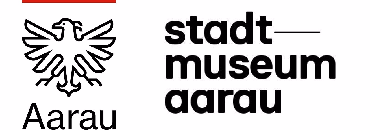 Links Logo der Stadt Aarau mit Adler und rechts das Logo des Stadtmuseums Aarau.