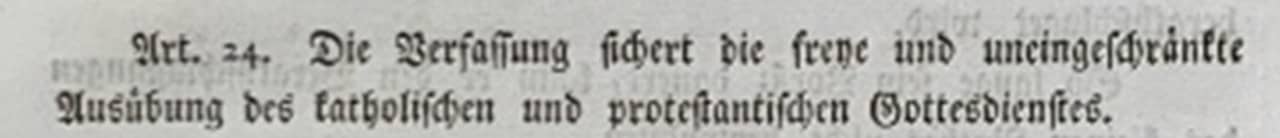 Ausschnitt aus der "Mediationsverfassung" vom 19. Februar 1803 mit Art. 24.