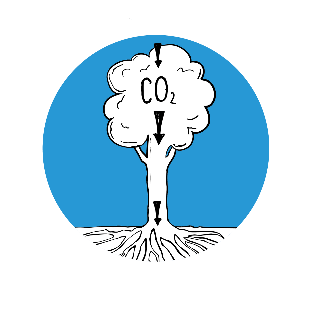 Grafik Baum und CO2.