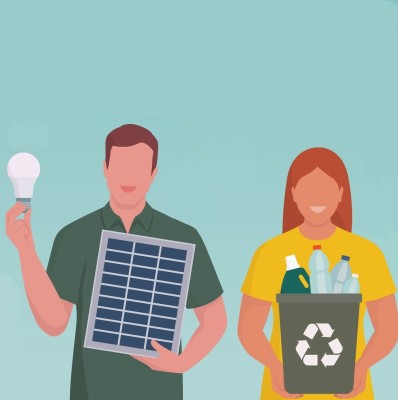 Bild mit veschiedenen Privatpersonen mit Klimaprojekten.