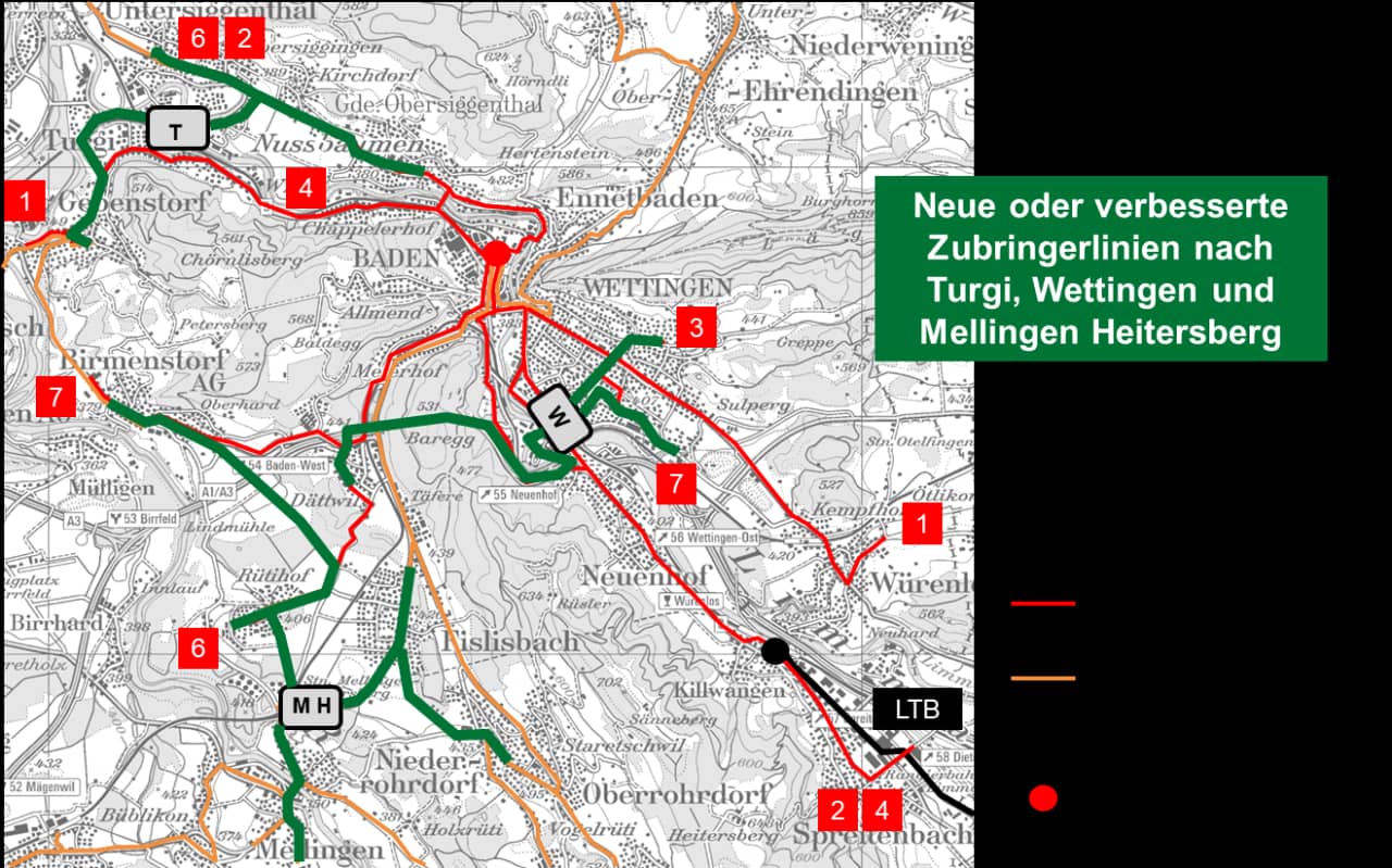 Neue Zubringerlinien zur Entlastung der Hauptlinien