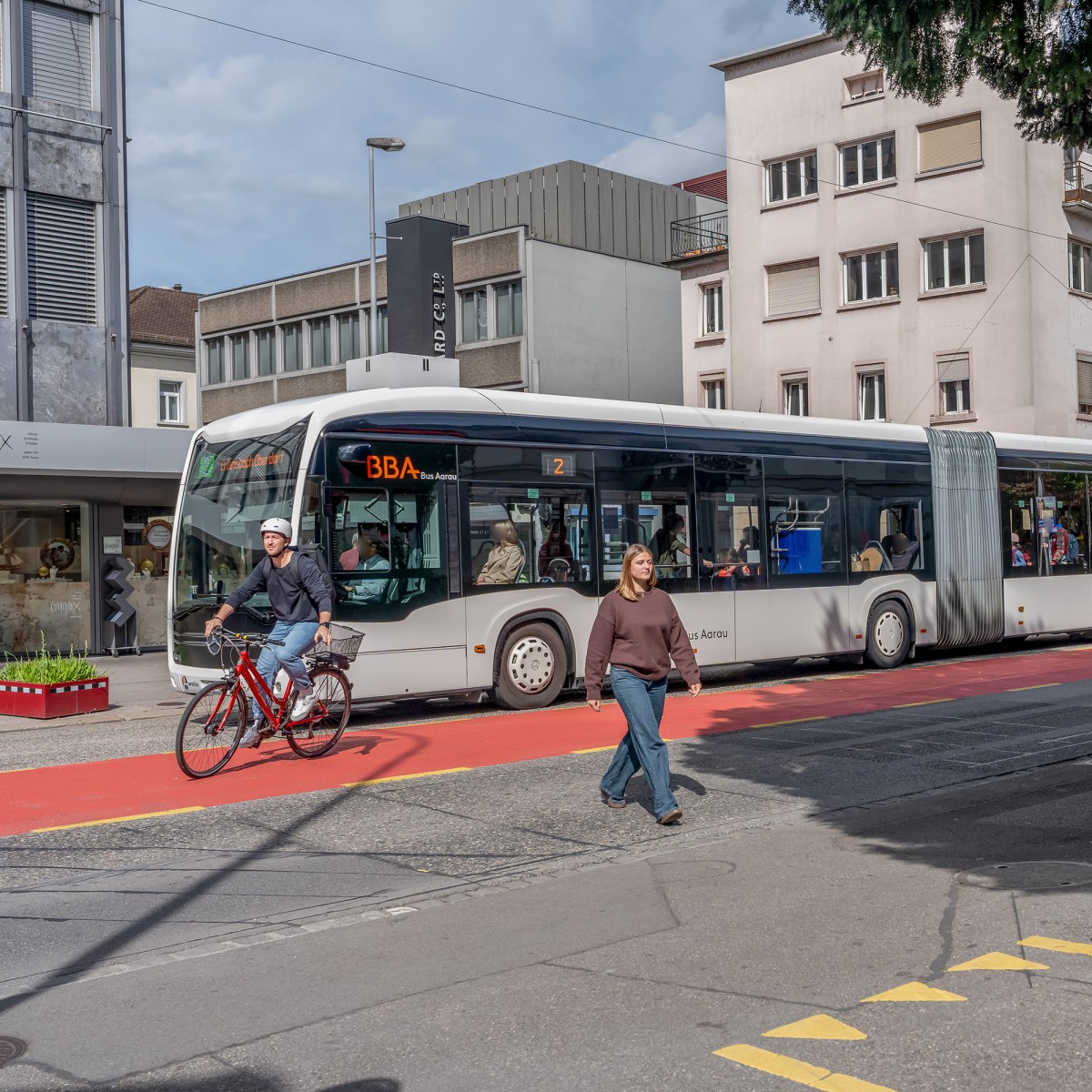 Bahnhofstrasse Aarau bei der Einfahrt Tunnelweg.
