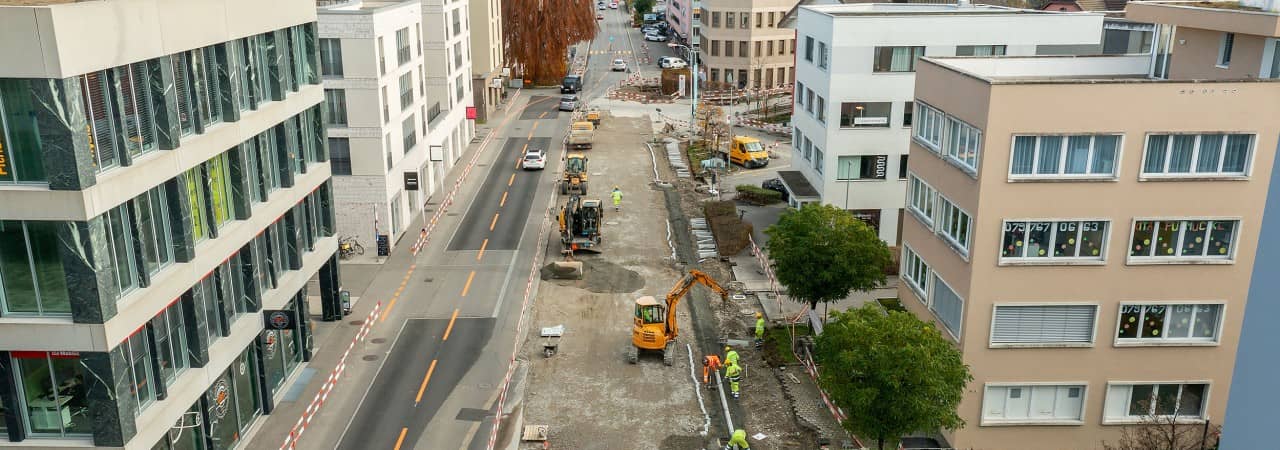 Strassenbau Buchserstrasse am 23. November 2022