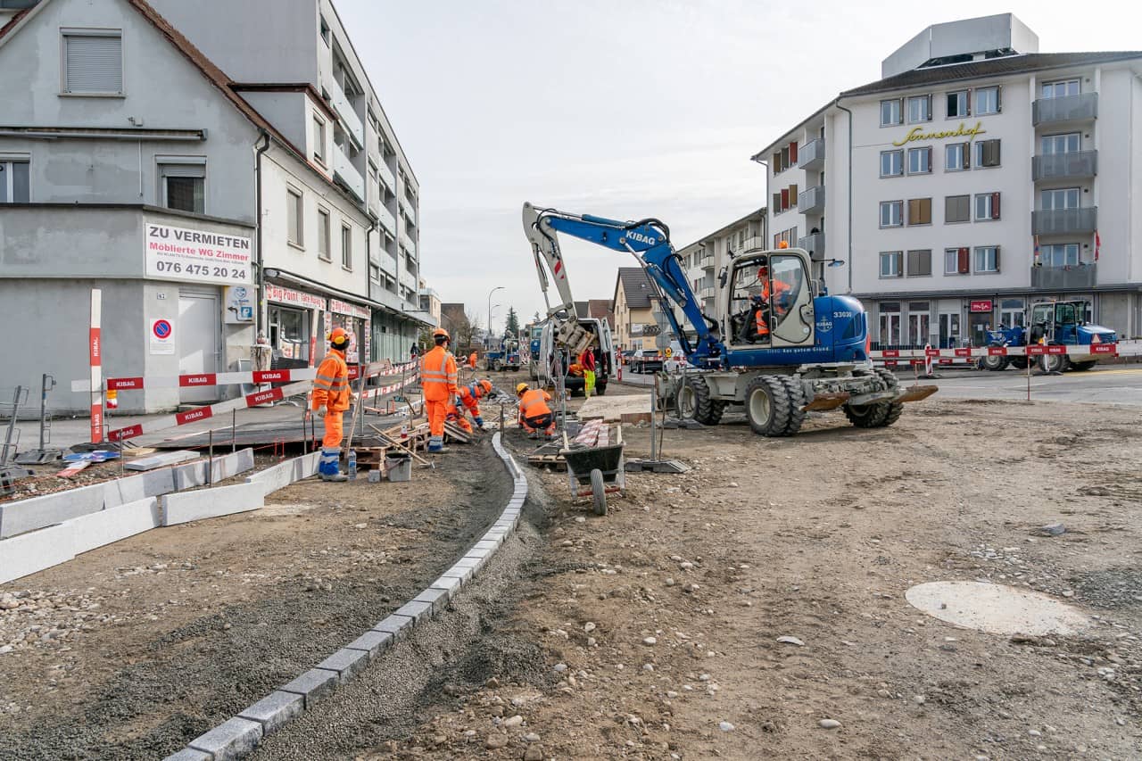 Randabschlussarbeiten Trottoir beim Teilprojekt 2