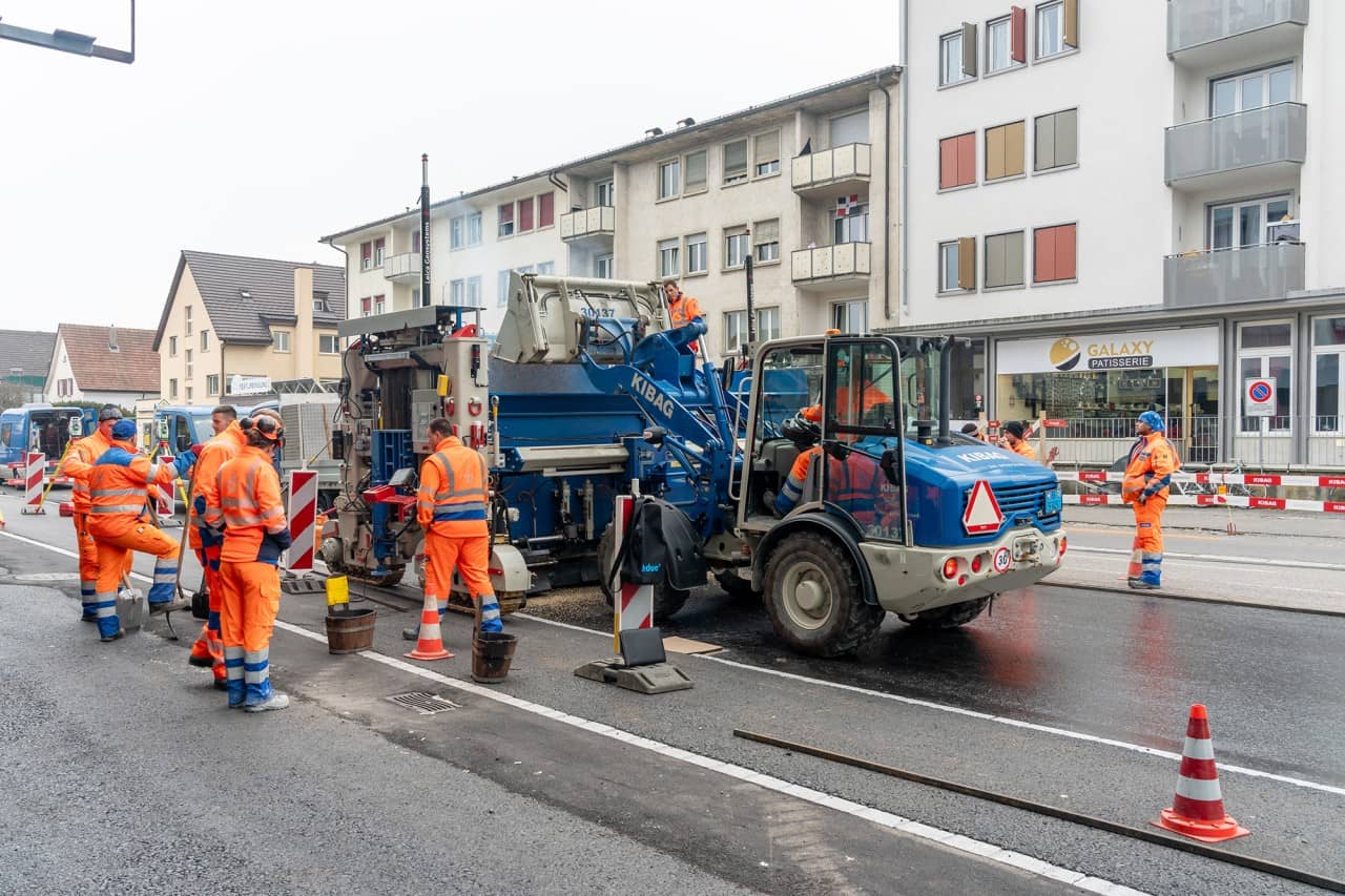 Belagseinbau beim Teilprojekt 2