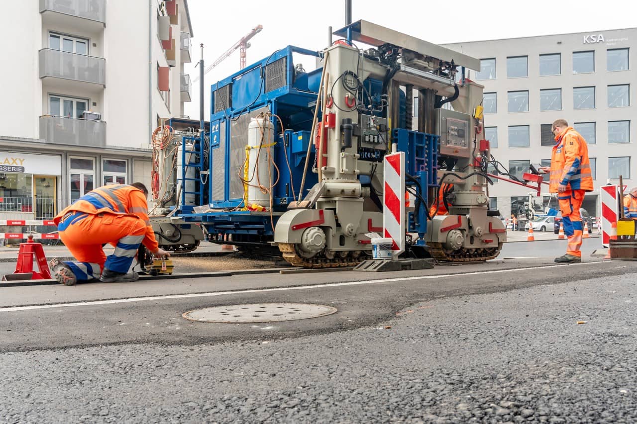 Belagseinbau beim Teilprojekt 2