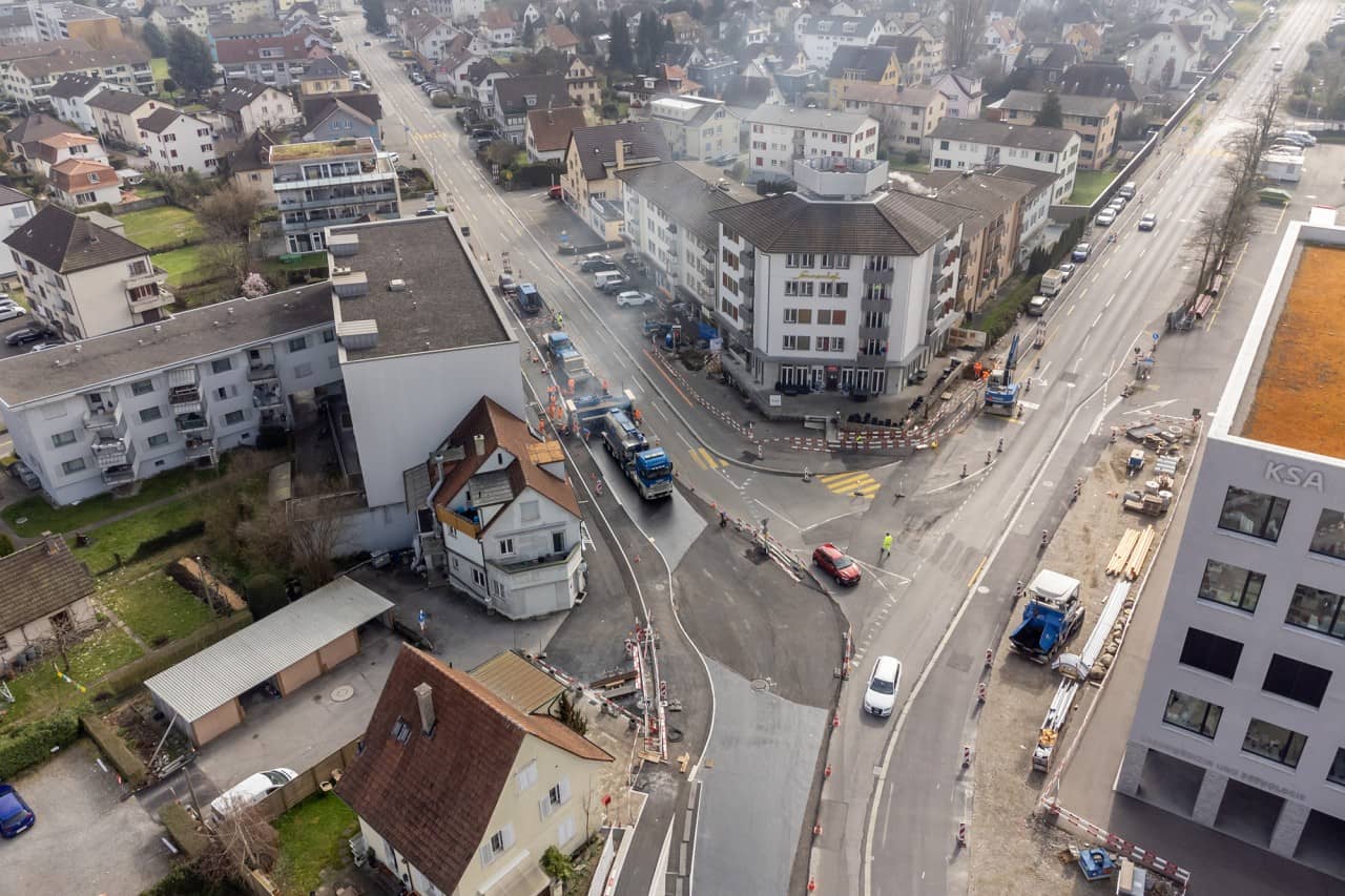 Drohnenaufnahme der Baustelle des Teilprojekts 2