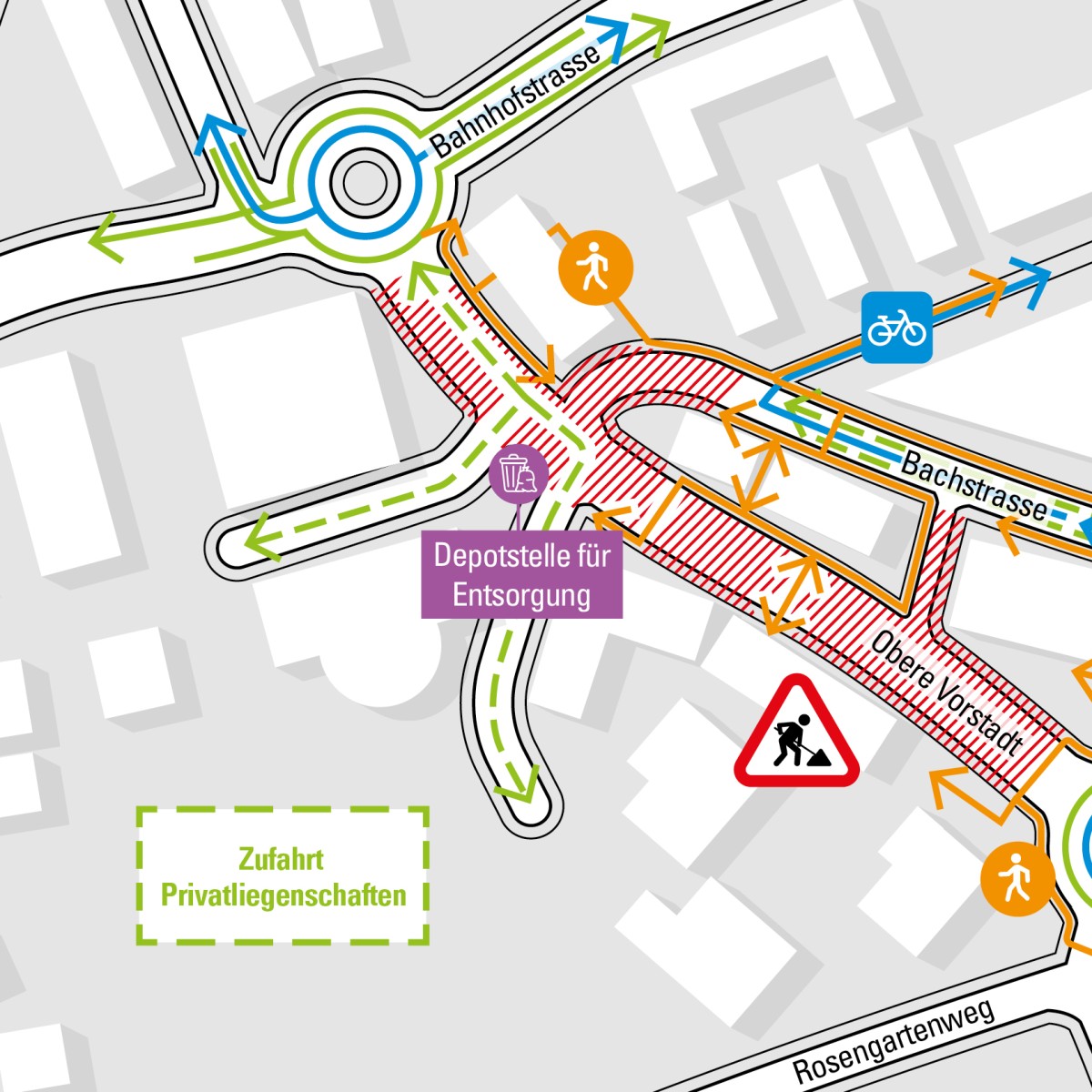 Vollsperrung Obere Vorstadt im Sommer 2026.