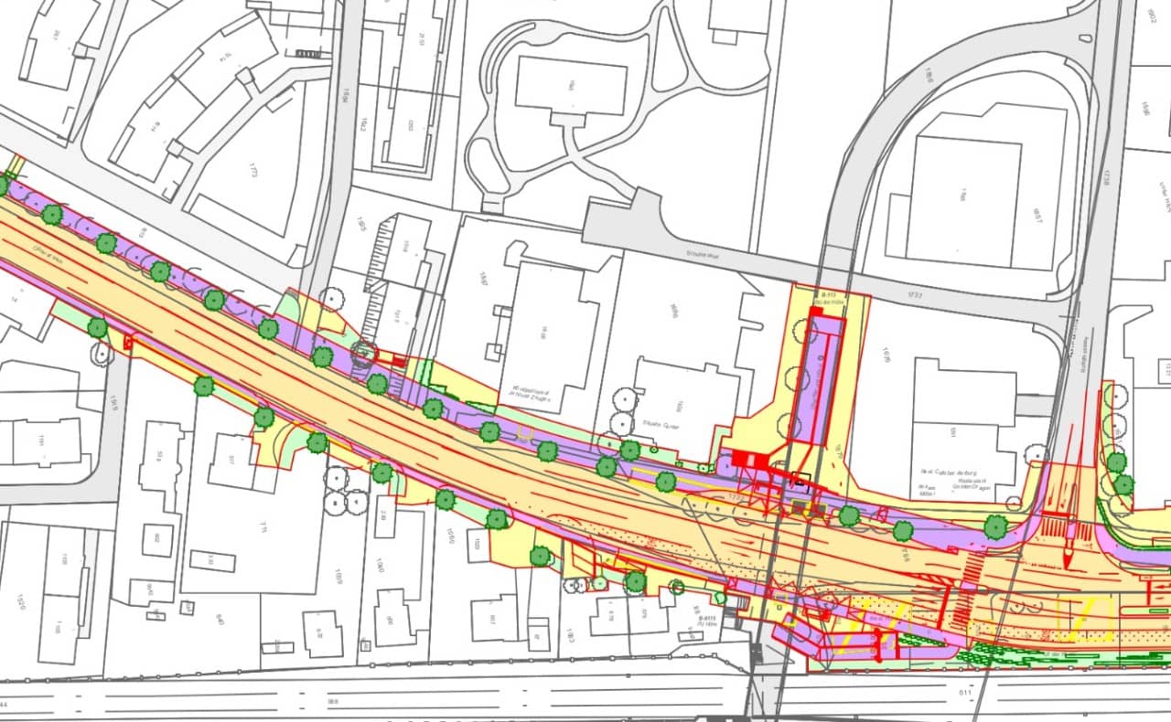 Situationplan der Strecke Knoten Oltnerstrasse bis Knoten Höhe