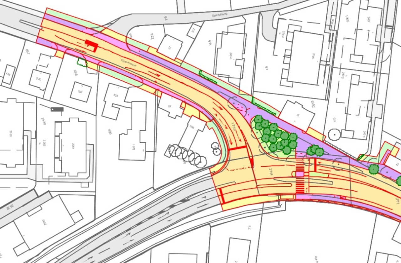 Situationplan des Knotens Oltenerstrasse in Aarburg