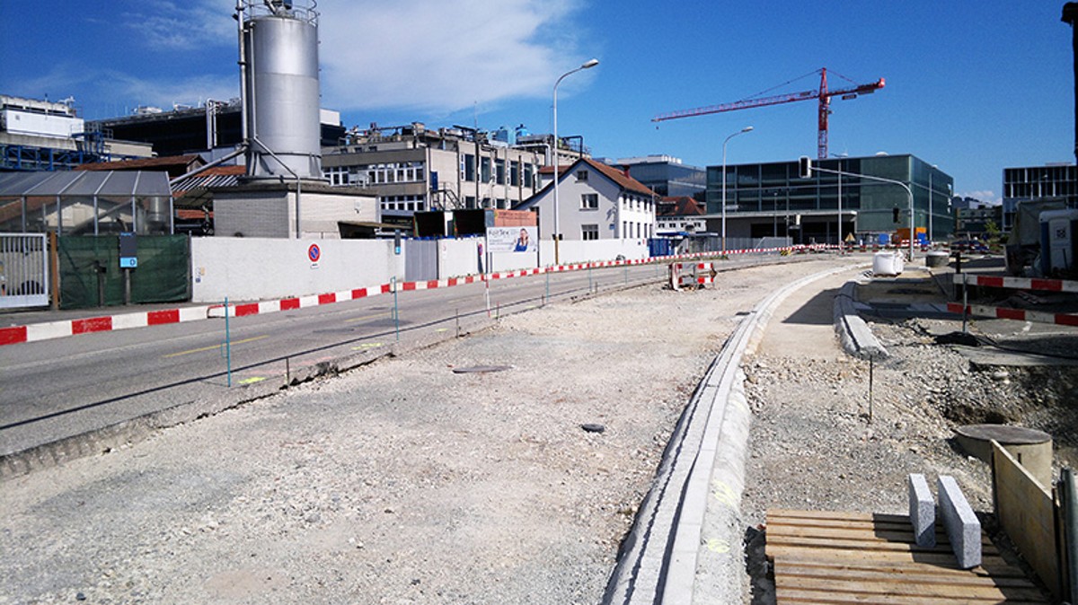 Fotos von den Strassenbauarbeiten an der Untere Brühlstrasse im Sommer 2017