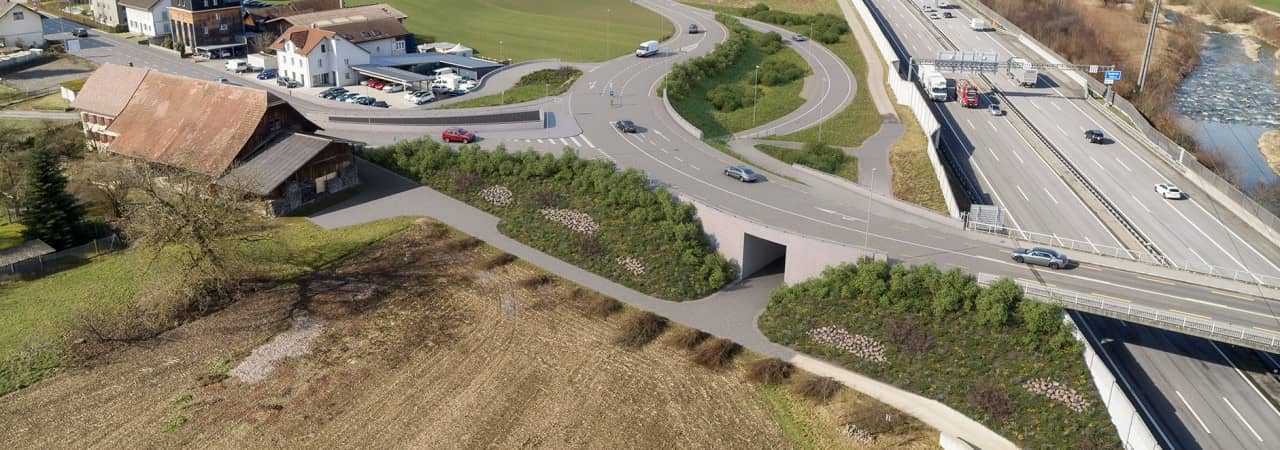 Knoten Wiggerbrücke mit Personen- und Landwirtschaftsunterführung