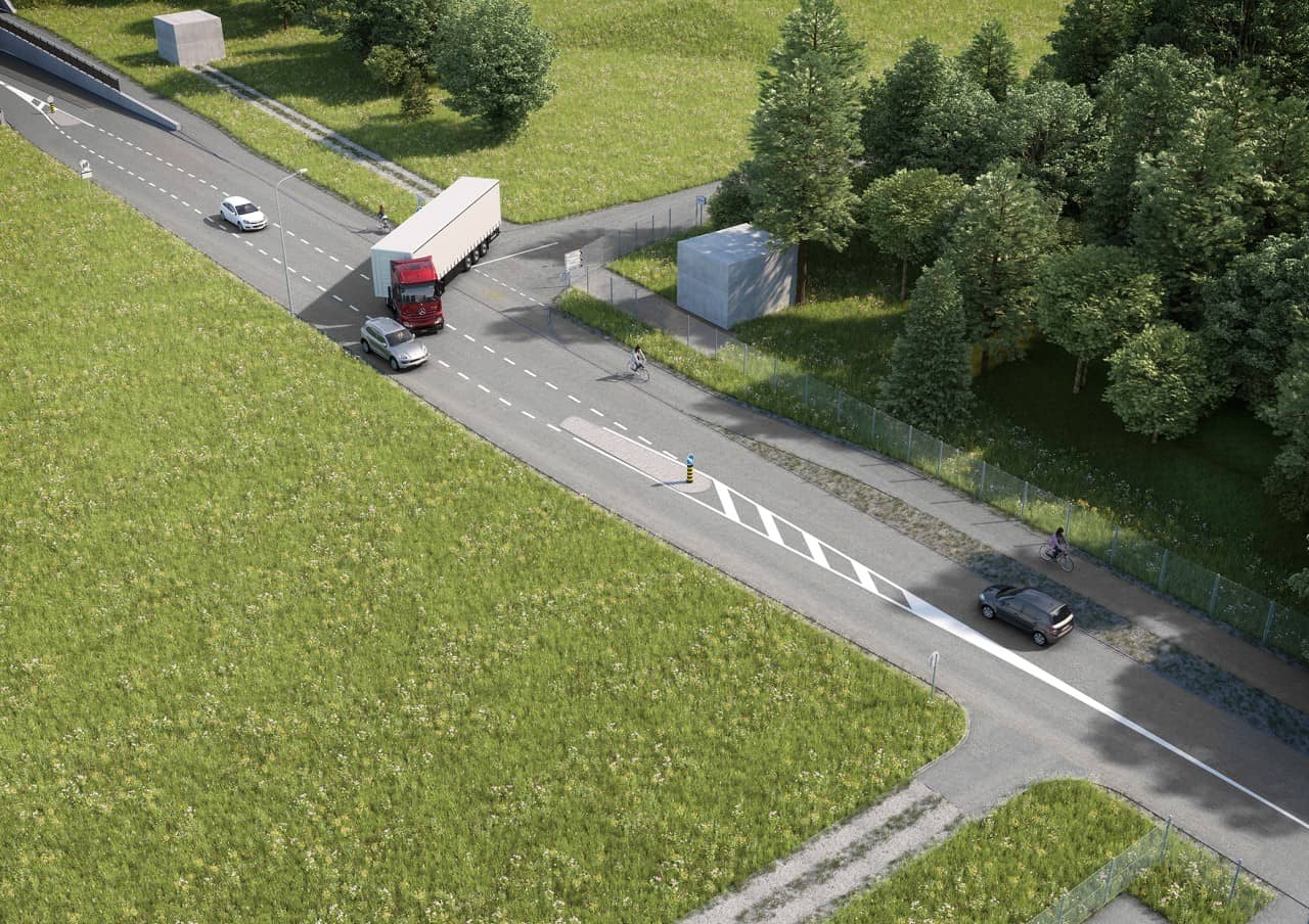 Visualisierung Einfahrt Industriestrasse (© Kanton Aargau)