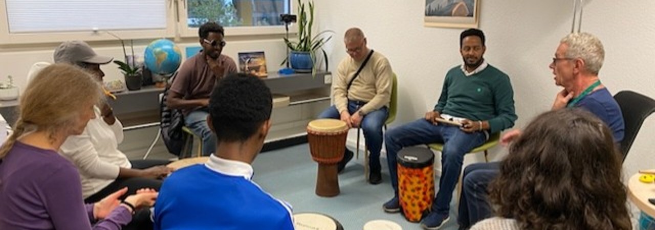 Gemeinsames Musizieren in der Gruppentherapie.