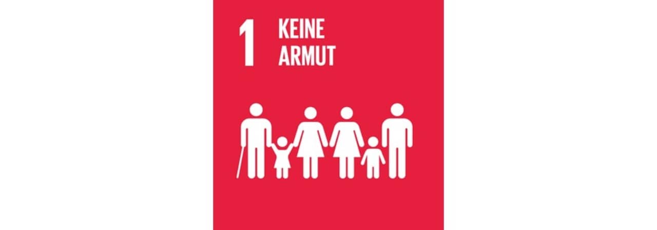 Logo SDG 1: Keine Armut