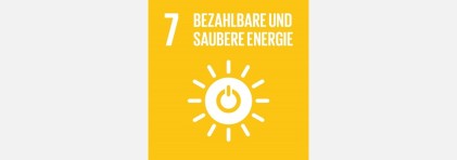 Logo SDG 7: Bezahlbare und saubere Energie