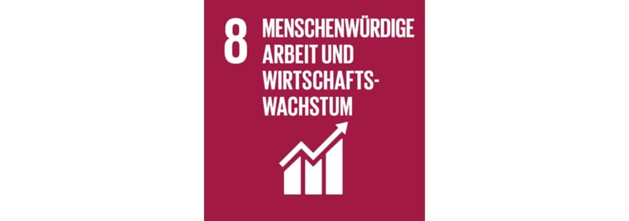 Logo SDG 8: Menschenwürdige Arbeit und Wirtschaftswachstum