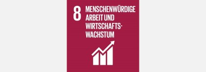 Logo SDG 8: Menschenwürdige Arbeit und Wirtschaftswachstum