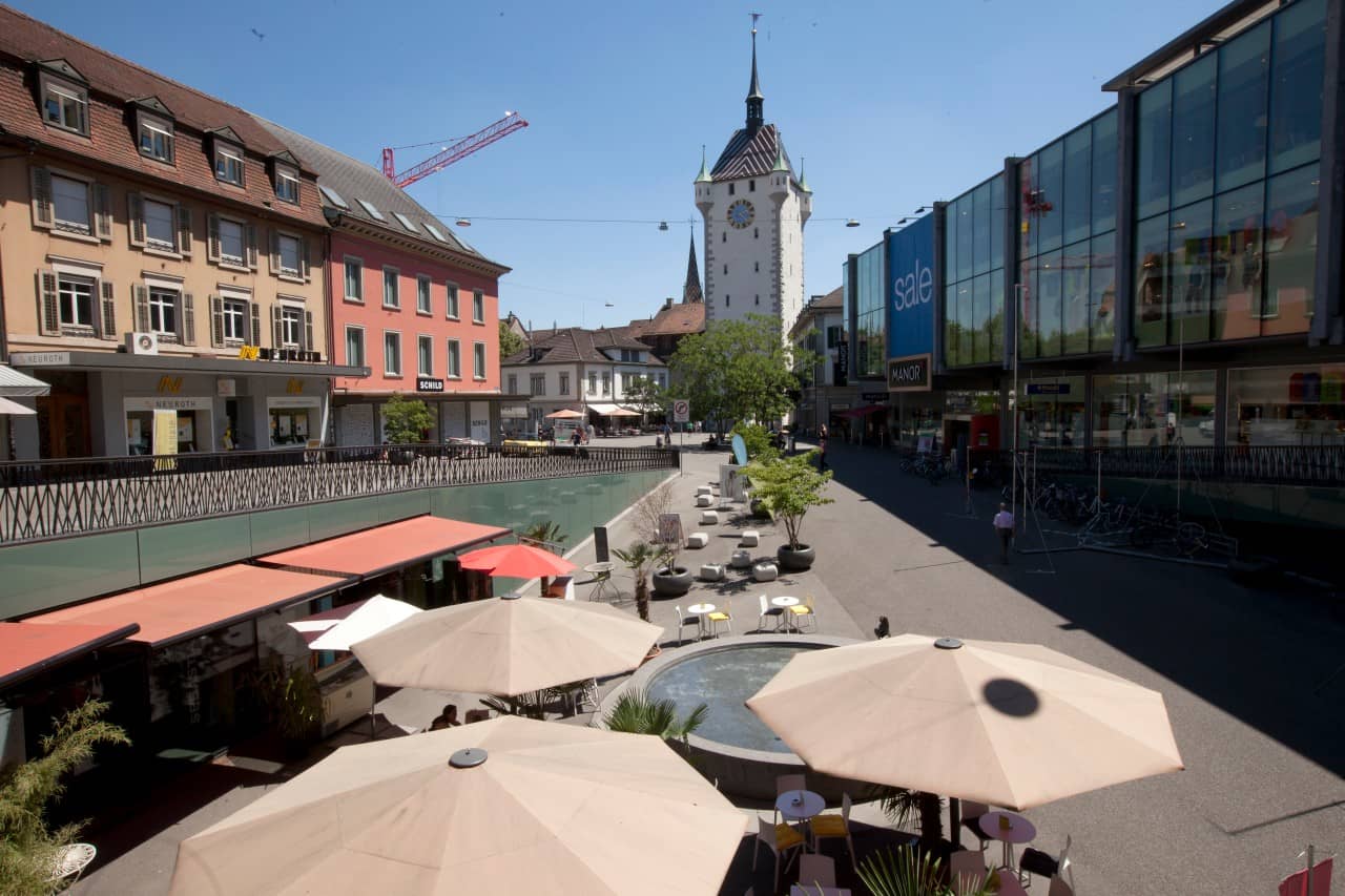 Blick auf den Schlossbergplatz.