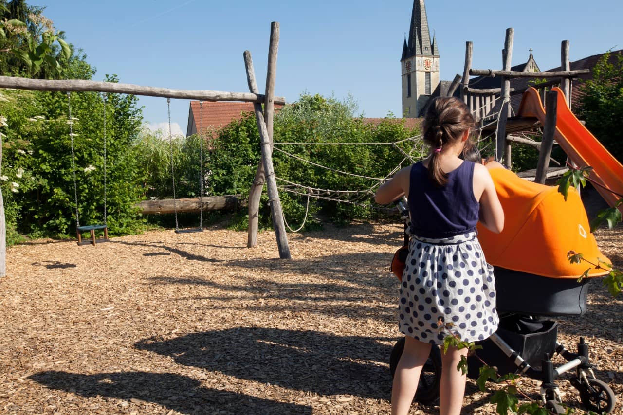 Der Spielplatz Im Ortskern von Spreitenbach.