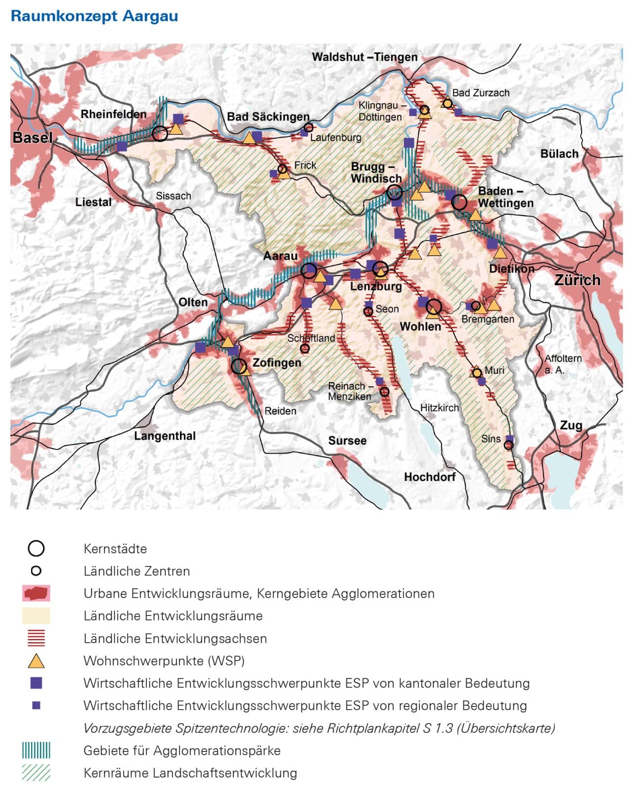 Mit dem Raumkonzept Aargau werden die Grundzüge der angestrebten räumlichen Entwicklung festgelegt.