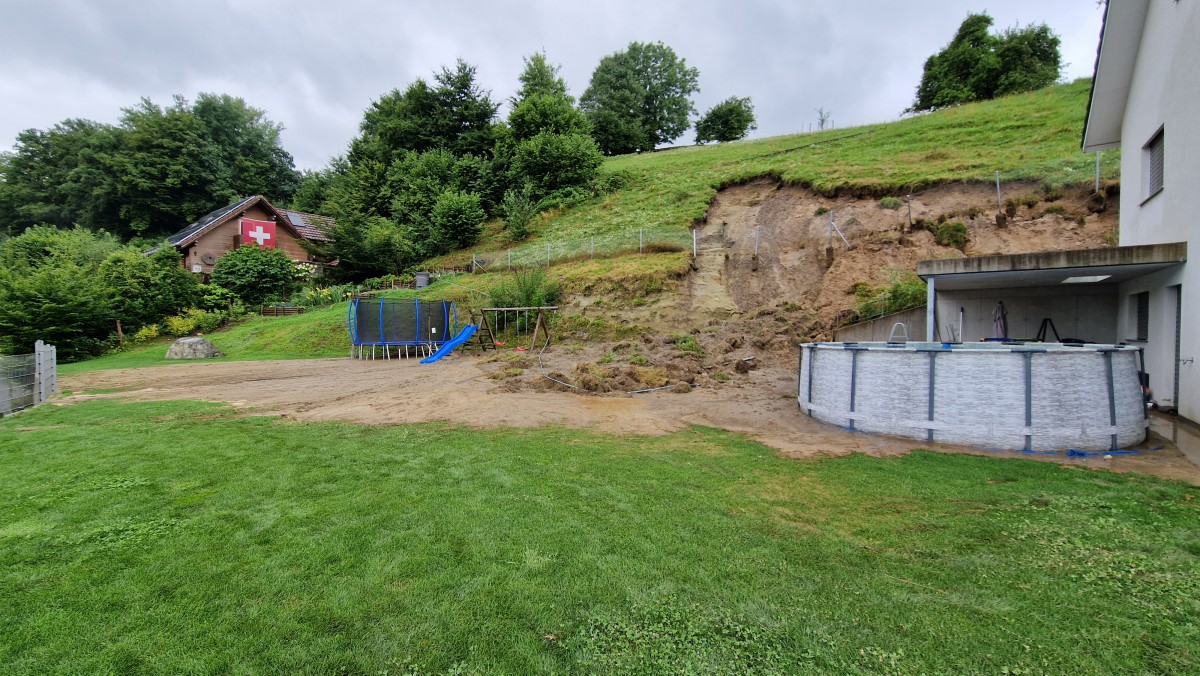 Ammerswil, Hangrutsch, Aufnahme vom 28. Juli 2025