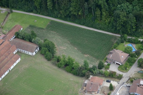 Luftaufnahme eines Murgangs in Uerkheim