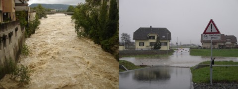 Hochwasser in Brugg (2007) und Muhen (2006)