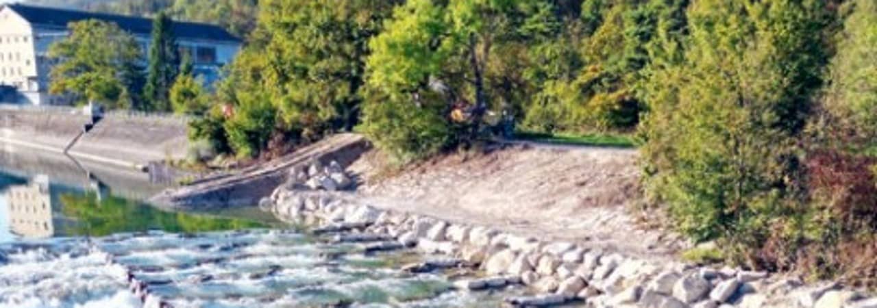 Die Foto zeigt den neu erstellten Beckenpass beim Kraftwerk Rupperswil 