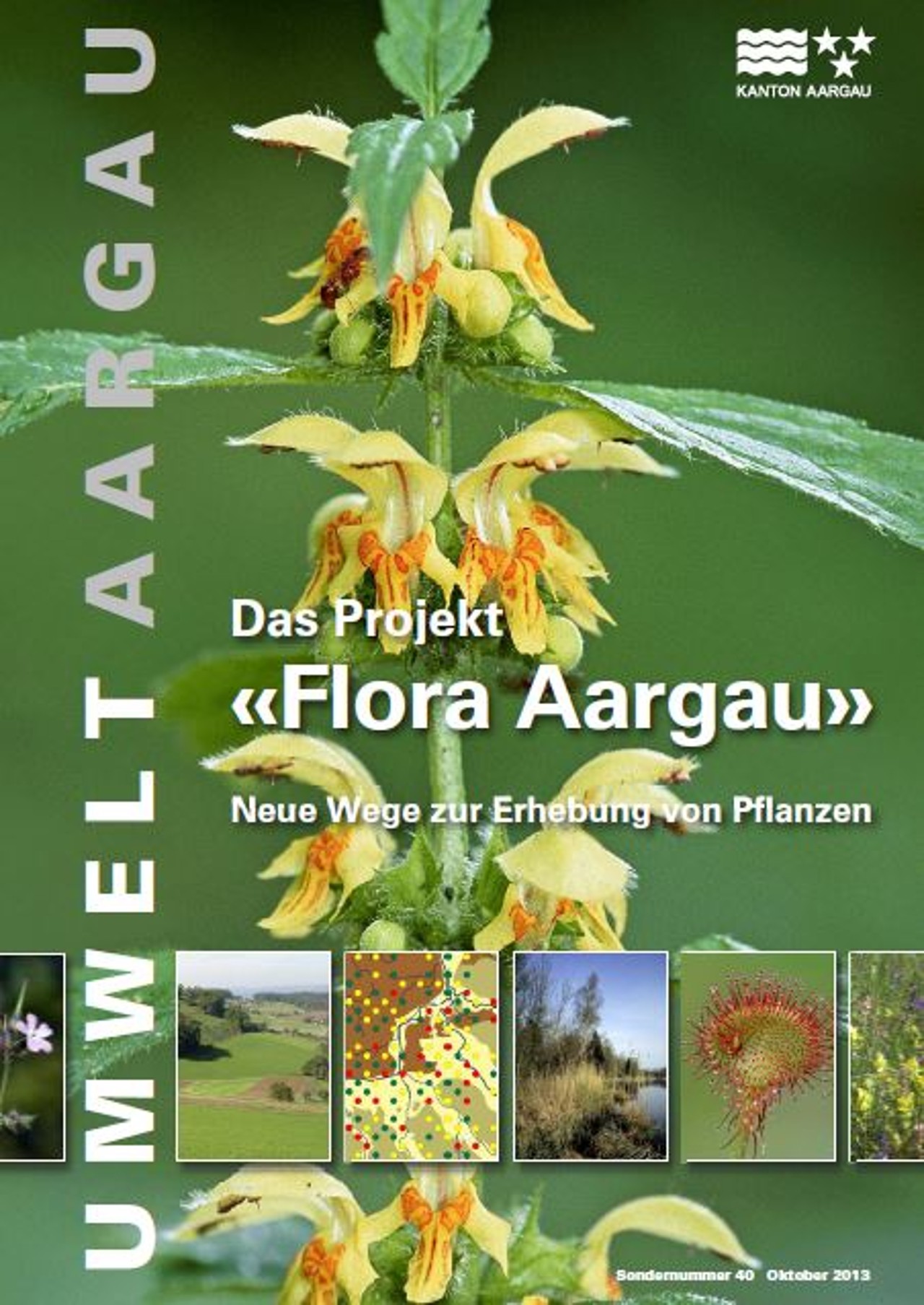 Titelblatt der Sondernummer Umwelt Aargau (2013) zum Projekt Flora Aargau.